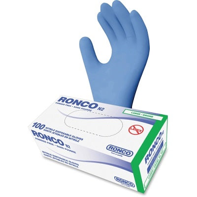 Gloves-Nitrile Ne2, Powder-Free, Blue Large 100/Box - 945L