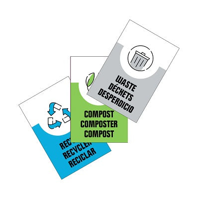 Decals For Slim Lids, Recycling, Organics, Waste - 9521