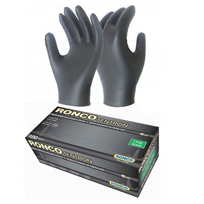 Gloves-Examination, Sentron 6 Nitrile, Black Xx-Large 90/Bx - 962XX