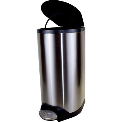 Wastebasket-Step-On Stainless Steel, 20L. Soft Close - 9683