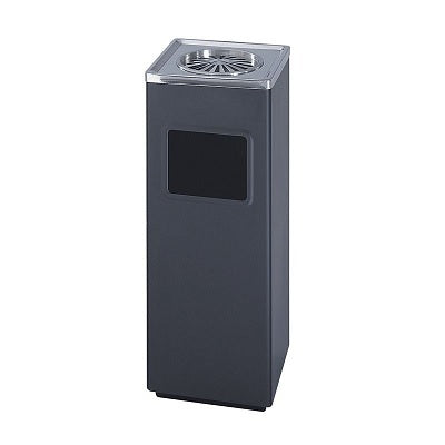 Smoking Receptacle / Garbage Can, 3 Gallon, Sandless, Black - 9696BL