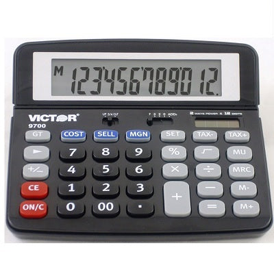 Calculator-Desktop Solar/Battery 12 Digit Cost/Sell - 9700