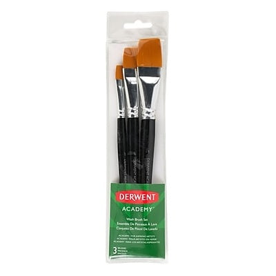 Paint Brush-Derwent Academy, 3 Wash Assorted/Set - 98250