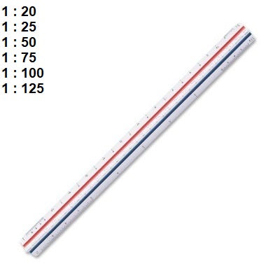 Scale-Triangular Metric 30Cm Div.1 Engineering/ Architect - 987 18-1BK