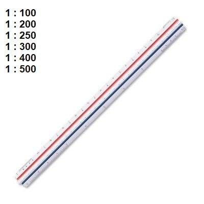 Scale-Triangular Metric 30Cm Div.4 Architects - 987 18-4BK