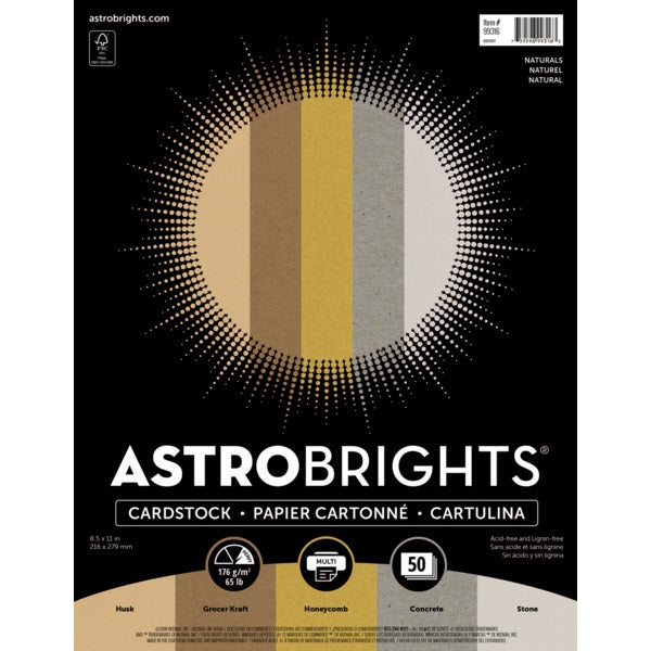 Cover Stock-Astrobrights Letter 65Lb. 5 Natural 50/Pk - 99316