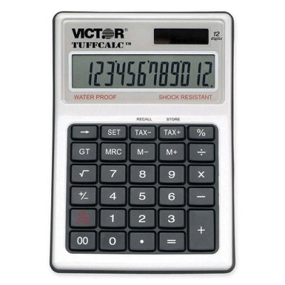 Calculator-Desktop Solar/Battery 12 Digit Tuffcal,Washable - 99901