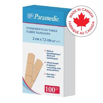 Bandages-Paramedic Fabric, Regular 3/4"X3" 100/Box - 999-0322