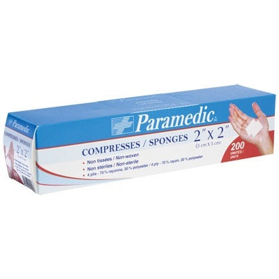 Compress-Paramedic Non-Sterile 2"X2"  200/Bx - 999-1125