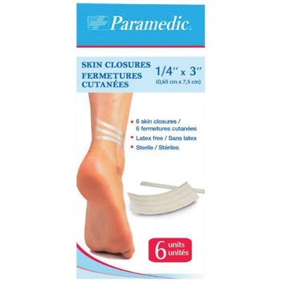 Bandages-Paramedic Skin Closures 1/4"X3", Sterile, 6/Box - 999-1157