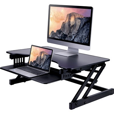 Sit Stand Workstation-Adjustable Riser, 32" Wide, Black - ADR2