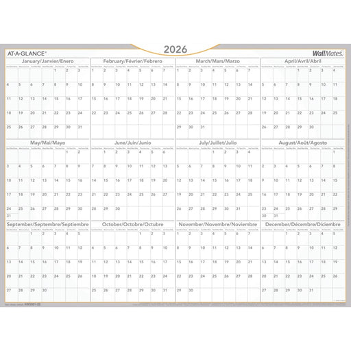 Planner-Wall, Yearly 24X18  Wallmates Self-Adhesive 2025 - AW5061-28
