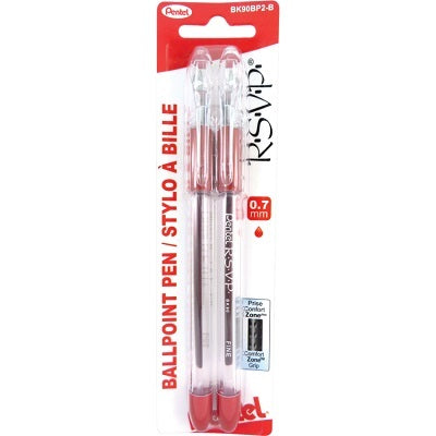 Pen-Stick, R.S.V.P. Ballpoint Fine, Red 2/Pk - BK90BP2-B