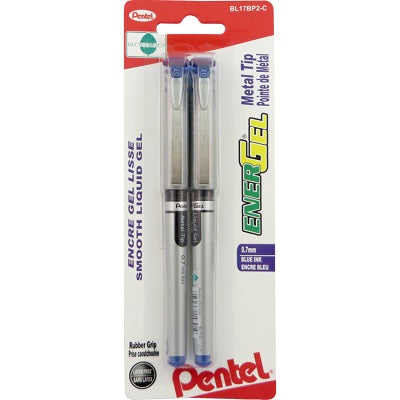 Pen-Roller, Energel Metal Tip 0.7Mm Blue 2/Pk - BL17BP2-C