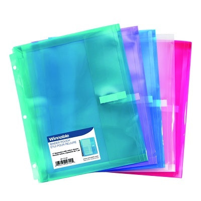 Binder Pouch-3-Ring 100 Sheet Cap., Velcro Closure, Assorted - BP-12-AD