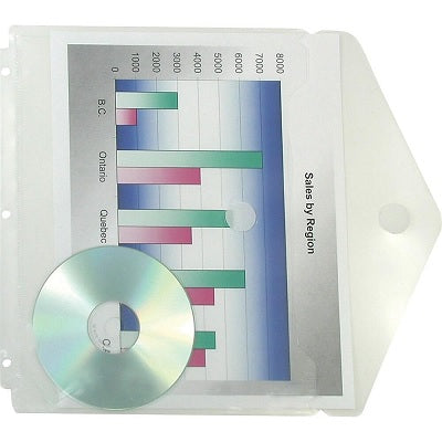 Binder Pouch-3-Ring 100 Sheet Cap., Velcro Closure, Clear - BP-12-CR