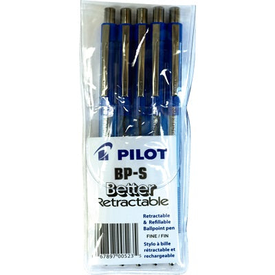 Pen-Retractable, Better Ballpoint, Fine Blue 5/Pk - BP145F-S5-BE
