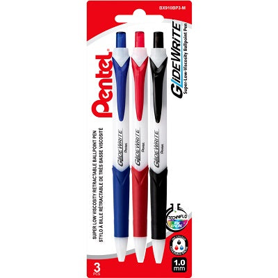 Pen-Retractable, Glidewrite, 1.0Mm Bold Assorted 3/Pack - BX910BP3-M