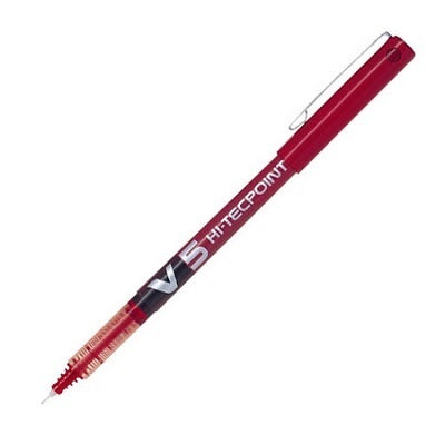 Pen-Roller, Hi-Tecpoint Liquid Ink, 0.5Mm Red - BXV5-RD