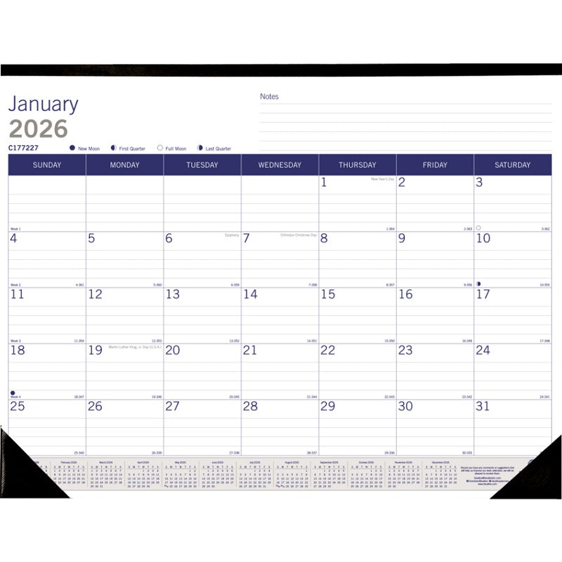 Calendar Pad-Desk, Monthly Duraglobe 22X17 English 2025 - C177227