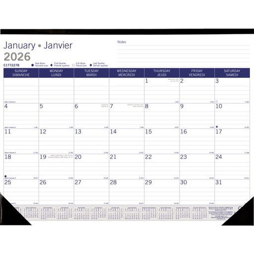 Calendar Pad-Desk, Monthly Duraglobe 22X17 Bilingual  2025 - C177227B