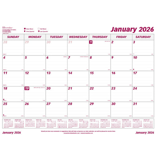 Calendar Pad Refill-Desk, Monthly 23-1/2X18-3/8 English 2025 - C191924R