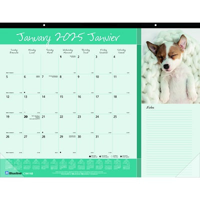 Calendar Pad-Desk Monthly 22X17 Man'S Best Friend(Dogs) 2025 - C194116B