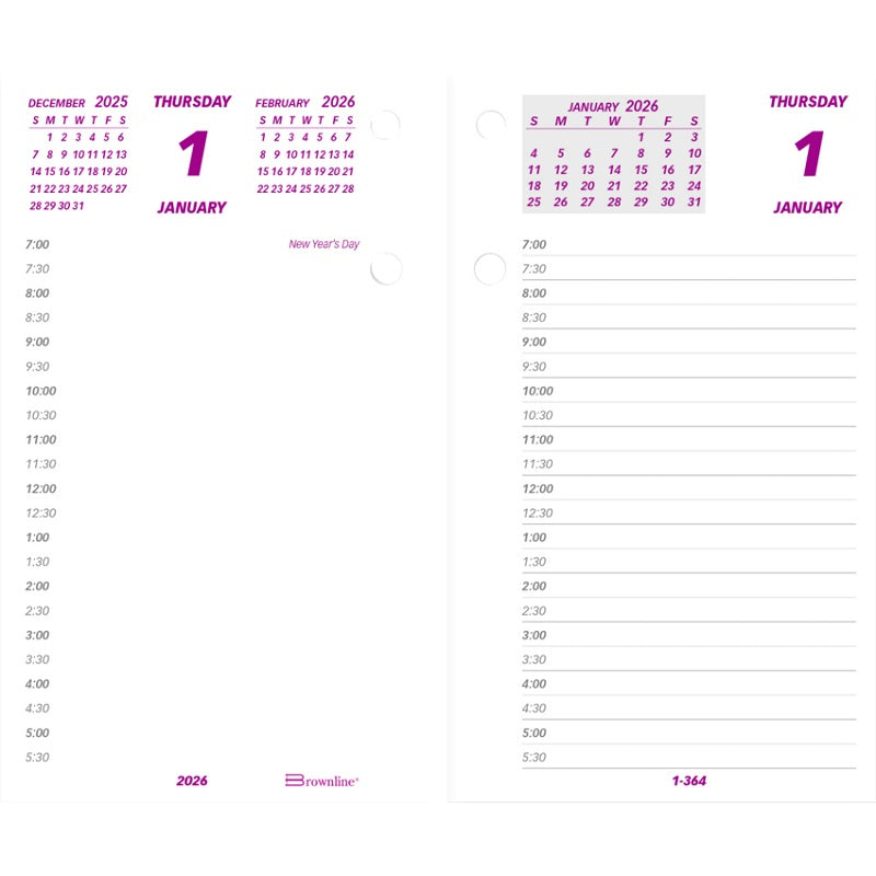 Calendar Refill-Daily 6X3-1/2 English  2025 - C2R