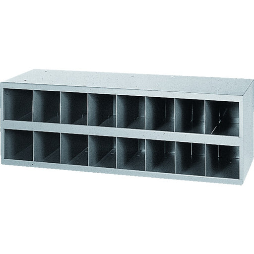 Storage Bin-Steel Cabinet 33-3/4 X 12 X 11-1/2, 16 Bin Grey - CA133