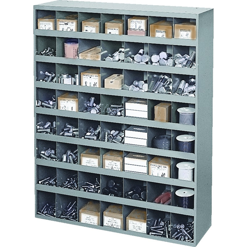 Storage Bin-Steel Cabinet 33-3/4 X 12 X 42, 56 Bin Grey - CA152
