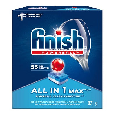 Dishwasher Soap-Finish Powerball, All-In-1 Max   55/Box - CB367723