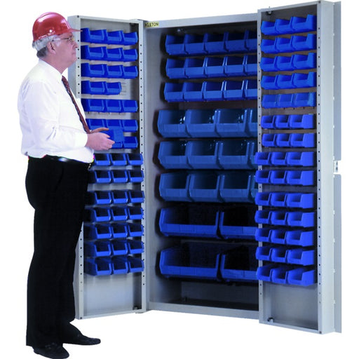 Storage Bin Cabinet-Combination Blue Bins - CB443