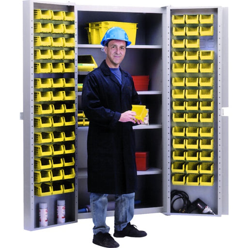 Storage Bin Cabinet-Combination 4 Shelves & 84 Yellow Bins - CB448
