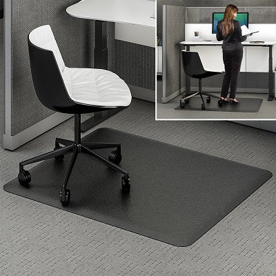 Sit Stand Mat-Chairmat And Anti-Fatigue Mat In One 45"X53" - CM24242BLKSS