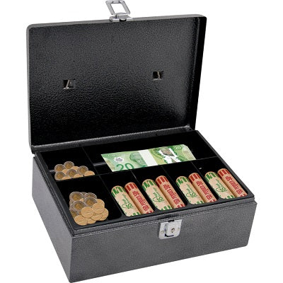 Cash Box-7 Compartment Removable Tray With Latch Lock - CMCB-280LL