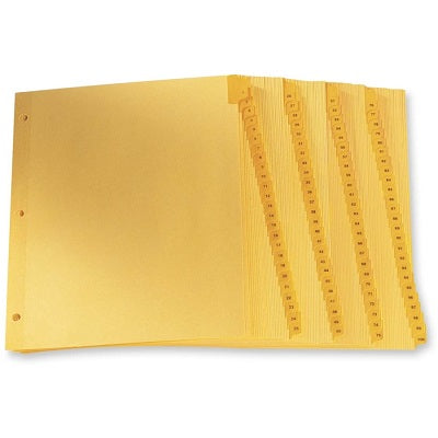 Index Dividers-Printed Tab 11X8.5 1-100 Buff, 100/Set - CR213-100N