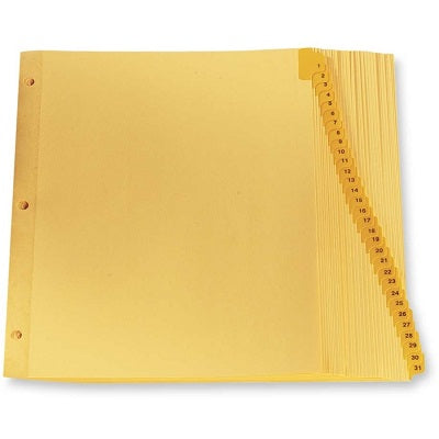 Index Dividers-Printed Tab 11X8.5 1-31 Buff, 31/Set - CR213-31