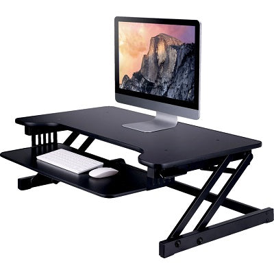 Sit Stand Workstation-Adjustable Riser, 37.5" Wide, Black - DADR2