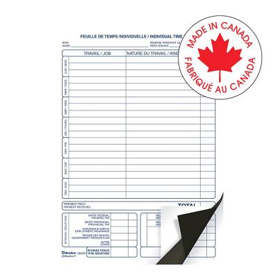 Forms-Time Sheet, Individual 1-Part Bilingual - DB229