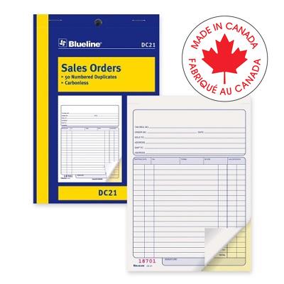 Forms-Ncr, Sales Order 5-3/8X8, 50 Duplicate English - DC21