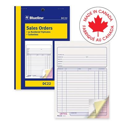 Forms-Ncr, Sales Order 5-3/8X8, 50 Triplicate English - DC22