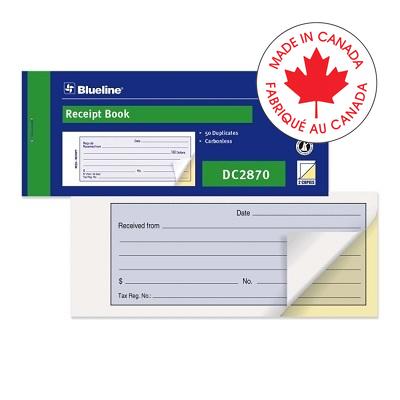 Receipt Book-Ncr 50 Duplicate 1-Up 2-3/4X6-3/4 English - DC2870