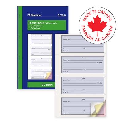 Receipt Book-Ncr 100 Triplicate 4-Up 11X6-3/4 English - DC2884