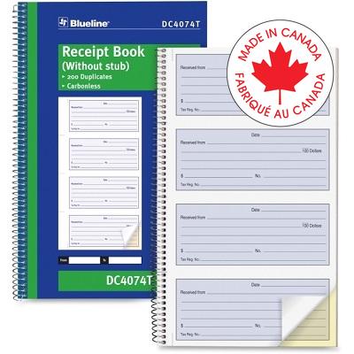Receipt Book-Ncr 200 Duplicate 4-Up 10-5/8X6-5/8 English - DC4074T