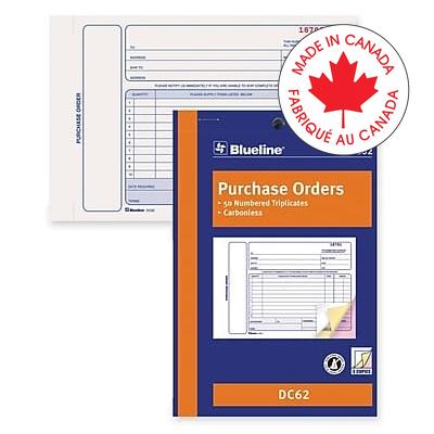 Forms-Ncr, Purchase Order 5-3/8X8, 50 Triplicate English - DC62