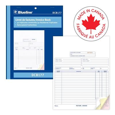 Forms-Ncr, Invoice 8-1/2X11, 50 Triplicate Bilingual - DCB177