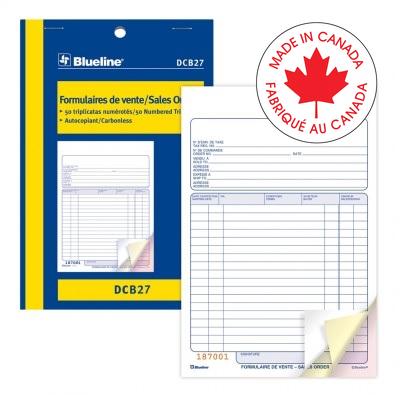 Forms-Ncr, Sales Order 5-3/8X8, 50 Triplicate Bilingual - DCB27