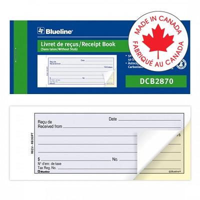 Receipt Book-Ncr 50 Duplicate 1-Up 2-3/4X6-3/4 Bilingual - DCB2870