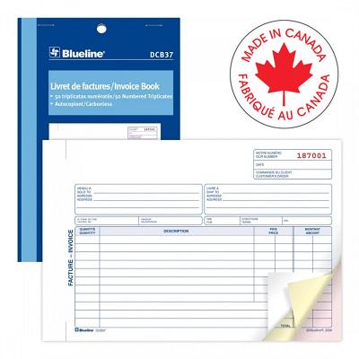 Forms-Ncr, Invoice 5-3/8X8, 50 Triplicate Bilingual - DCB37