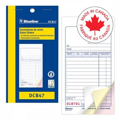 Forms-Ncr, Sales Order 3-1/2X6-1/2, 50 Triplicate Bilingual - DCB47